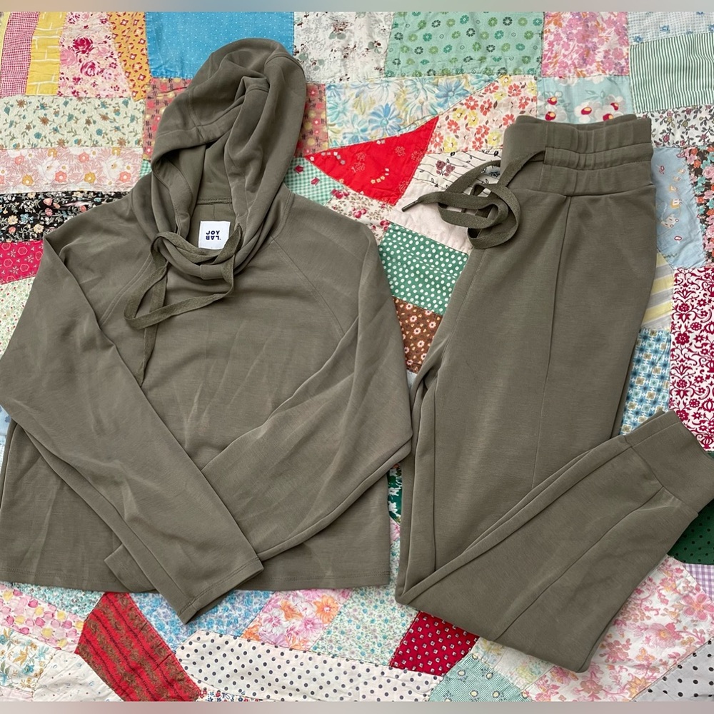 JoyLab Lounge Matching Hoodie & Pants Set Size XS ExcellentShape SageGreen Color